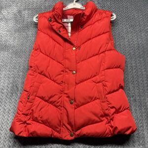 Gap‎ Puffer Vest Women's Size M Red Quilted Winter Warmth Retro Y2K Outdoor 2012